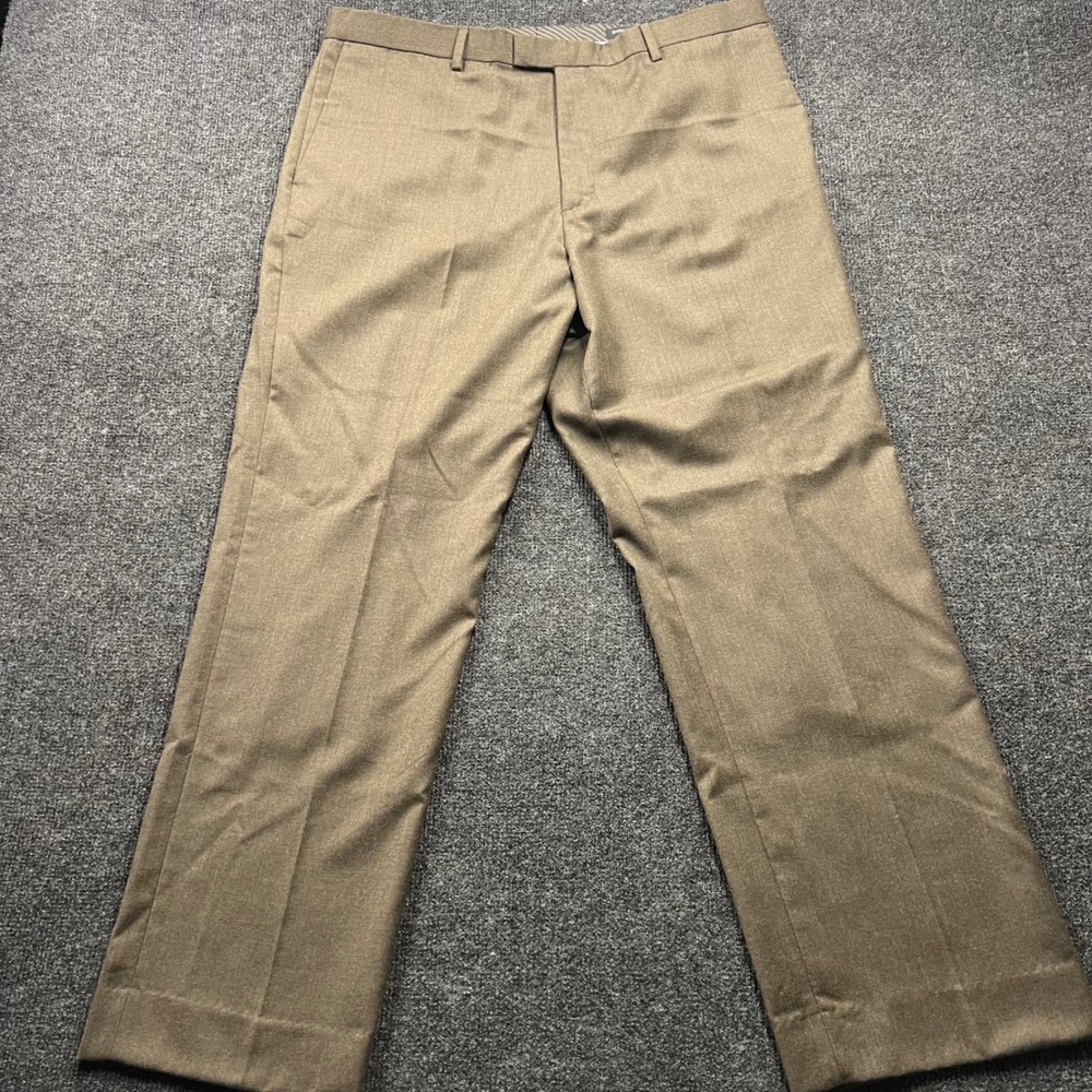 Banana Republic Mens Dress Pants 38x32 Brown Wool Standard Fit Nanotex NWT